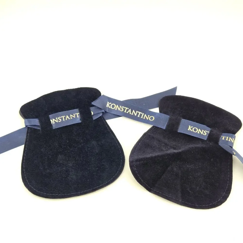 Konstantino Jewelry Pouch Dust Bag Lot of 4 Suede Envelope Case Blue